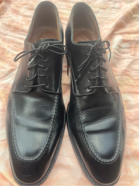 Santoni Black Leather Lace-Up Loafers main image 8